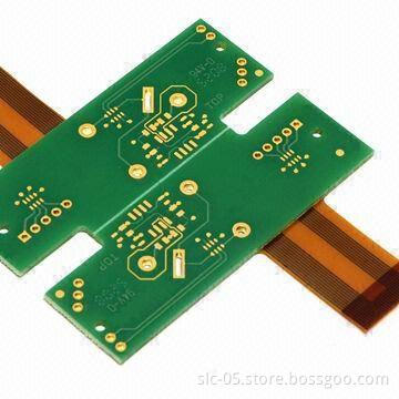 2-layer Rigid-flex PCBS, PI+FR4 1.6mm Thickness and Surface ENIG with Solder Mask Green